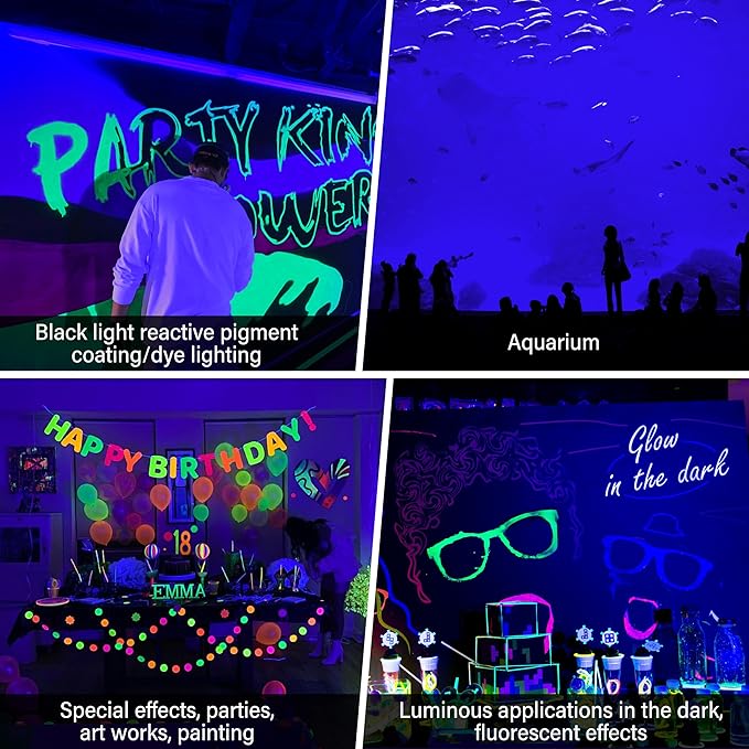 12W Black Lights for Glow Party,Purple LED Landscape Spot Lighting for Yard Garden Poster Bar Decoration,2Pack