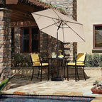 JEAREY 7.5FT Patio Umbrella Outdoor Table Umbrella with 6 Sturdy Ribs, Push Button Tilt & Easy Crank Table Umbrella for Garden, Deck, Backyard & Pool, Cream Beige