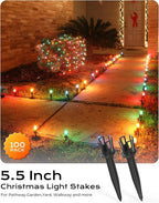 100-Pack Christmas Light Yard Stakes, 5.5 Inch Lighting Stakes for C7 C9 Christmas Lights Outdoor, Universal Yard Stakes for Outdoor Holiday Lights Use on Garden Lawn Patio Pathway Walkway – Black