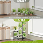 8 Tier Plant Stand Indoor, Tiered Plant Stand Outdoor for Multiple Plants, Corner Plant Shelf for Patio Balcony Porch Garden Living Room House, Black