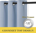 NICETOWN Blackout Curtains 63 inches Long for Living Room Bedroom, Grommet Thermal Insulated Room Divider Drape Window Treatment for Sliding Patio Door, W100 x L63, 1 Panel, Vintage Blue