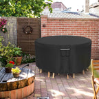 Round Patio Furniture Covers, 500D Heavy Duty Waterproof UV Resistant Cover - Image 5