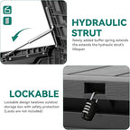 YITAHOME 100 Gallon Resin Deck Box, Weather Resistant Outdoor Storage Box, Lockable Indoor Outdoor Storage for Supplies and Essentials, Dark Gray