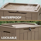 Devoko 30 Gallon Resin Deck Box Outdoor Indoor Waterproof Storage Box for Patio Furniture Pool Accessories Storage for Cushion Garden Tools (30 Gallon, Light Brown)