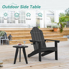 HDPS Outdoor Side Table, Small Round Side Table Weather-Resistant, Outdoor Side Tables for Patio, Porch, Deck, End Table for Plant Stand, Living Room, Bedroom, Black