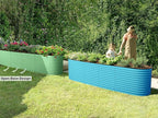 9-in-1 Galvanized Raised Garden Beds Outdoor // 8×2×2.5 ft Modular Planter for Gardening, Vegetables, Flowers // 32" Extra Tall Metal Raised Garden Bed (Teal) // Patented Design Planter Box