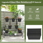 Giantex Rolling Raised Garden Bed w/ 7 Planter Boxes, Storage Baskets, Drainage Holes, 4 Lockable Casters, 3-Tier Freestanding Elevated Planter for Strawberry Vegetable Flower Herb