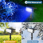 T-SUN Solar Spot Lights Outdoor, 4 Pack 49LED Landscape Spotlights, 2 Lighting Modes Auto ON/Off Solar Lights for Trees, Garden, Yard, Pathway, Driveway(Blue)