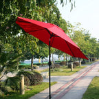 Sunnyglade 9Ft Patio Umbrella Outdoor Table Umbrella with 8 Sturdy Ribs (Red)
