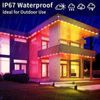 60ft Permanent Outdoor Light, RGB Outdoor eave Lights with APP & Remote Control,Music synchronisation IP67 Waterproof LED eave Light,Suitable for Party, Daily,Halloween,Christmas,Rooftop,Garden,Patio