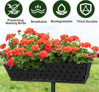 4PCS 24Inch Rectangle Window Box Liner Felt Planter Basket Liner Insert Black Plant Container Liners Non Woven Fabric Liner for Garden Fence Wall Railing Hanging Flower Pot - Avoid Bird Nesting