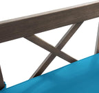Christopher Knight Home Gary Patio Convertible Couch, Wooden Outdoor Daybed, 3-Seater Acacia Wood Patio Furniture Lounge Sofa for Backyard/Poolside/Garden, Back Pillow+Removable Cushion, Grey+Teal