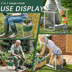 FLINTER Garden Kneelers Seat, Stable and Save Tip-Resistant Design 10.2" Wider Garden Kneeler and Seat with Handle, Heavy Duty Gardening Stool for Seniors, Gardening Weeding Bench for Parents - Gray