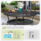 Sophia and William Swivel Outdoor Patio Dining Set for 4, Outdoor Table and Chairs, Removable Seat Cushions, Black 42" Round Patio Dining Table,Red