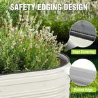WORKPRO 2PK 4x2x1ft Outdoor Galvanized Raised Garden Bed Kit, Rust & Corrosion Protection, Easy Assembly, Safe Edge, Ideal for Vegetables & Flowers, White