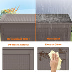 320 Gallon Resin Deck Box, Lockable Patio Outdoor Storage Box for Furniture, Garden Tools and Tools Storage, Waterproof Outside Storage Boxes - Grey