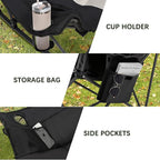 Oversized Rocking Camping Chair with Headrest & Cup Holder - 400lbs Capacity, 600D Oxford Fabric, Easy Fold Portable Outdoor Rocker Chair for Camping, Backyard, Beach, Light Gray