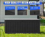 NUNU LAB Outdoor Storage Box 150 Gallon, Resin Large Sturdy Deck Box, Backyard - Image 4