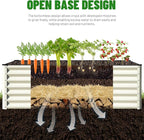SnugNiture Galvanized Raised Garden Bed 6x3x2FT Outdoor Large Metal Planter Box Steel Kit for Planting Vegetables, Flowers, Beige White