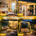 String Lights Warm White LED Globe, 300 Bulbs 108ft Connectable