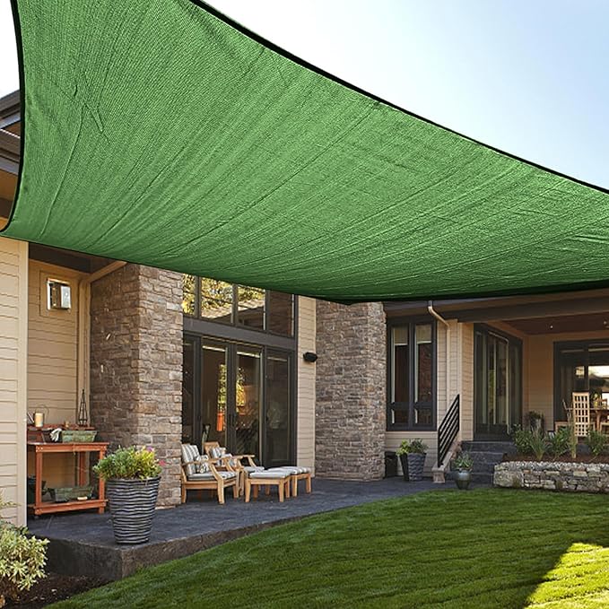 LOVE STORY Custom Size 5'x8' Piquant Green Sun Shade Sail Rectangle UV Block Canopy Patio Sail Sunshades Fabric for Outdoor Garden Carport (We Make Custom Size)