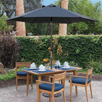 Blissun 7.5 ft Patio Umbrella, Yard Umbrella, Outdoor Market Umbrella with Push Button Tilt Crank (Black)