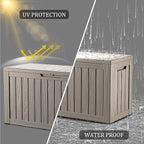 TARKARI 80 Gallon Lockable Resin Deck Box, Waterproof & UV-Resistant Outdoor Storage Box for Outdoor Cushion Storage, Garden Tools & Pool Accessories Storage, Coffee
