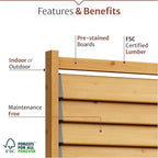 6.1ft H x 3.1ft W (1 Panel) Freestanding or Surface Mount Enclo Solara Louvered Screen, Wood Privacy Fence, Balcony Privacy Screen, Decorative Panel, Upgrade your Outdoor Patio, Porch or Deck, EC18044