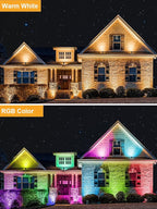 ZUCKEO 12W RGB Low Voltage Landscape Lights, LED Color Changing Landscape Lighting, IP66 Waterproof Outdoor Spotlight, 12V 24V Christmas Decorative Light for Yard Garden Path(12Pack)