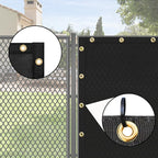 UPGRADE Privacy Screen 3' x 16' Fence Commercial Shade Cover with Brass Grommets Heavy Duty Perfect for Outdoor Back Yard, Black, Customizable