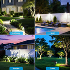 VOLISUN Solar Spotlight Outdoor, IP67 Waterproof Solar Landscape Spot Lights，Uplights for Yard Garden Pathway - 4 Pack (Cool White) 27 LED 3 Lighting Modes