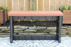 Bench, Redwood Top with Black Sides, 1 Pack - Proudly Made in The USA, Click and Lock Hardware-Free Assembly, Durable and Stylish Outdoor Seating