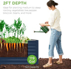 Best Choice Products 4x2x2ft Outdoor Metal Raised Garden Bed, Deep Root Box Planter for Vegetables, Flowers, Herbs, 119 Gallon Capacity, 100% Non Toxic Materials - Navy