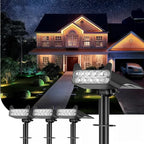 Solar Spotlights Outdoor Waterproof Landscape Path Lights Solar Dusk to Dawn Outdoor Lighting 4 Brightness Modes for Garden Pathway Tree Driveway Porch Yard