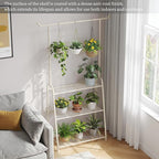 Plant Stand Indoor Outdoor,Metal Plant Stands for Multiple Plants,3 Tier Tall Hanging Plant Shelf,Large Heavy Duty Flower Holder Ladder Plant for Living Room, Patio, Balcony (White)