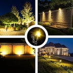 T-SUN Solar Spotlights Outdoor Waterproof, Solar Landscape Spotlights, Solar Powered Spot Lights for Trees, Flag, Garden, Pond, Pathway, Pool Area(Warm White)