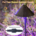 6 Pack Low Voltage Pathway Lights with Remote Timer, Low Voltage Landscape Lighting Warm White + RGB Modes, Outdoor LED Landscape Path Lights for Yard Lawn Backyard Walkway ETL Listed Transformer