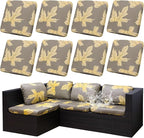 Cushion Covers, 8 Pack Stretch Fit Maple Leaf Pattern, Corded