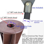 ABS Plastic Ground Stake Spike Replacement for Low Voltage Landscape Light，Outdoor Garden Spotlight Pathway Flood Light,1/2"-14 NPSM Thread