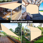 Artpuch 90% Sun Shade Cloth, 6 x 20 FT Pergola Shade Cover Canopy with Grommets, Sun Screen Fabric Tarp for Patio, Outdoor, Garden, Backyard, Wheat