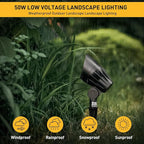 Malibu Landscape Lighting Outdoor 50W Spotlight Waterproof Halogen Floodlight Low Voltage Lights 380Lumen Warm White with Stake for Garden Yard Pathway Lawn Driveway Outdoor Lighting 6Pack 8301-9601