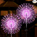 JJGoo Solar Firework Lights, 2 Pack 180 LEDs 2 Lighting Modes Solar Lights Outdoor Waterproof for Garden Patio Walkway Pathway Party Wedding Christmas Decorative - Pink