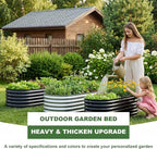 AHEONLAR 3 Pack 4×2×1.5ft Galvanized Raised Garden Beds Outdoor, Sturdy Planter Boxes for Vegetables, Fruits, Flowers and Plants, Easy Assembly, Grey