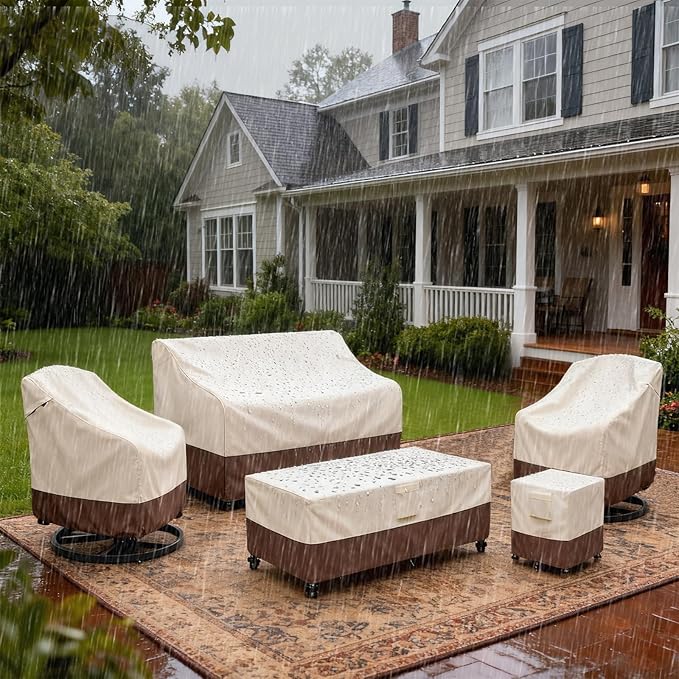 Waterproof Patio Sofa Cover for Loveseats, Benches & 3-Seat Sofas, Beige Brown