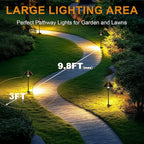 Low Voltage Pathway Lights with Timer, 4H/6H/8H Auto On/Off Low Voltage Landscape Lighting 3000K Waterproof LED Landscape Path Lights for Flower Bed Backyard Walkway Driveway, Set of 4