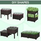 Outsunny 2 Piece Raised Garden Bed with Legs, Planter Box Raised Bed to Grow Flowers, Herbs & Vegetables, Brown