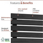 6ft H x 3.1ft W (1 Panel) No Dig Enclo Aspen Charcoal Wood Privacy Screen, Decorative Patio Privacy Screen, Great to Hide Trash Cans, Outdoor Privacy Fence Panel, Air Conditioner Fence, EC18042