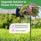 Tellingyou 3 Pack Adjustable Outdoor Flower Pot Stand, Metal Outdoor Plant Stands, Spring Summer Versatile Plant Stand Garden Stake for Display Plants, Elegant Solution for Landscaping Decor (Black)