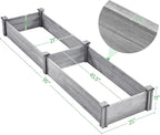 Yaheetech 8×2ft Wooden Horticulture Raised Garden Bed Divisible Elevated Planting Planter Box for Flowers/Vegetables in Backyard/Patio Outdoor, Gray, 95 x 25 x 11in