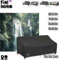Sofa Cover for 3-Seater Couch, Black 600D Oxford, Rainproof